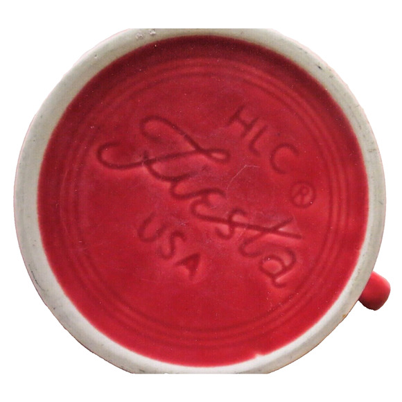Fiestaware Fiesta Red Ceramic Coffee Mugs Cups “O” Ring Handle - Picture 5 of 5